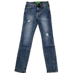 Free People Sandrine Rose Straight Fit Jeans Snow Ripped NWT